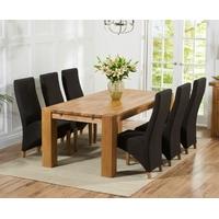 Mark Harris Madrid Solid Oak 200cm Dining Set with 6 Harley Charcoal Dining Chairs