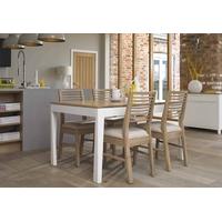 Mark Webster Painted Geo Dining Set - Large Extending with 4 White Wash Oak Chairs