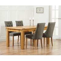 mark harris rustique solid oak 180cm extending dining set with 4 paili ...