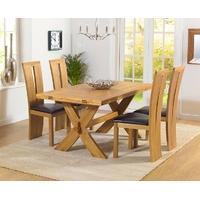 Mark Harris Avignon Solid Oak 165cm Extending Dining Set with 4 Arizona Brown Dining Chairs