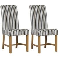 Mark Webster Silver Deluxe Stripe Dining Chair - FR17363 (Pair)