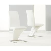Mark Harris Hereford White Faux Leather Dining Chair (Pair)