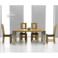 Mark Harris Knightsbridge Oak 180cm Extending Dining Set with 4 John Louis Brown Dining Chairs