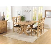 Mark Harris Avignon Solid Oak 165cm Extending Dining Set with 4 Canterbury Brown Dining Chairs