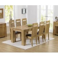 mark harris tampa solid oak 180cm dining set with 6 monte carlo brown  ...