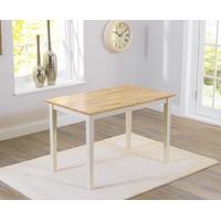 mark harris chichester oak and cream 115cm dining table