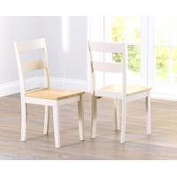 Mark Harris Chichester Oak and Cream Dining Chairs (Pair)
