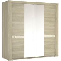 madras champagne melamine sliding wardrobe 200cm with mirror door