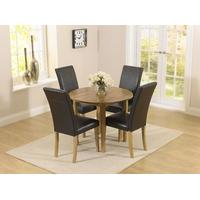 mark harris promo 90cm round extending dining set with 4 atlanta black ...