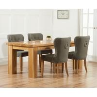 Mark Harris Barcelona Solid Oak 180cm Dining Set with 4 Kalim Grey Dining Chairs