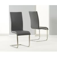 Mark Harris Malibu Grey Faux Leather Dining Chair (Pair)