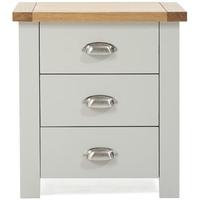 Mark Harris Sandringham Oak and Grey 3 Drawer Bedside Cabinet