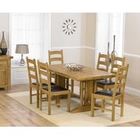 Mark Harris Cavanaugh Oak 165cm Extending Dining Set with 6 Valencia Brown Dining Chairs