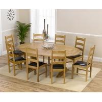 Mark Harris Cavanaugh Oak 165cm Extending Dining Set with 8 Valencia Brown Dining Chairs