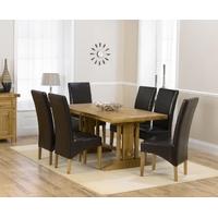 Mark Harris Cavanaugh Oak 165cm Extending Dining Set with 6 Roma Brown Dining Chairs