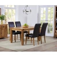 mark harris york solid oak 140cm dining set with 4 atlanta brown dinin ...