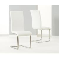 mark harris malibu ivory faux leather dining chair pair