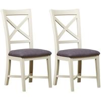 Mark Webster Bordeaux Painted Cross Back Dining Chair with Fabric Seat Pad (Pair)