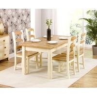 mark harris windsor painted cream with natural ash top 130cm dining se ...