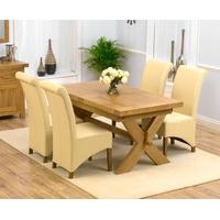 mark harris avignon solid oak 160cm extending dining set with 4 barcel ...