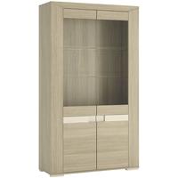 madras champagne melamine glazed display cabinet tall wide 4 door