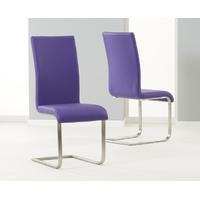 Mark Harris Malibu Purple Faux Leather Dining Chair (Pair)