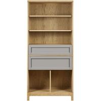 mark webster fusion oak tall bookcase with 2 drawer