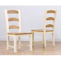 Mark Harris Windsor Painted Cream with Natural Ash Top Dining Chair (Pair)