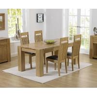 Mark Harris Tampa Solid Oak 150cm Dining Set with 4 Monte Carlo Brown Dining Chairs