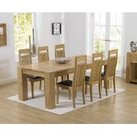 Mark Harris Tampa Solid Oak 220cm Dining Set with 6 Monte Carlo Brown Dining Chairs