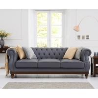 Mark Harris Highgrove 3 Seater Grey Leather Sofa