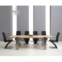 Mark Harris Knightsbridge Oak 180cm Extending Dining Set with 6 Hereford Black Dining Chairs