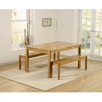 Mark Harris Promo Solid Oak 150cm Dining Set with 2 Benches