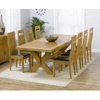 Mark Harris Avignon Solid Oak 200cm Extending Dining Set with 8 Monte Carlo Brown Dining Chairs