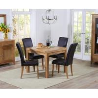 mark harris cambridge solid oak 90cm extending dining set with 4 atlan ...