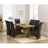 Mark Harris Cavanaugh Oak 165cm Extending Dining Set with 6 Barcelona Brown Dining Chairs