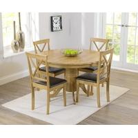 Mark Harris Elstree Solid Oak 120cm Round Dining Set with 4 Dining Chairs