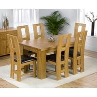 mark harris barcelona solid oak 150cm dining set with 6 john louis bro ...