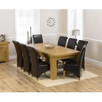 Mark Harris Laurent Solid Oak 230cm Extending Dining Set with 8 Barcelona Brown Dining Chairs