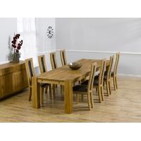 Mark Harris Madrid Solid Oak 300cm Dining Set with 8 Havana Brown Dining Chairs