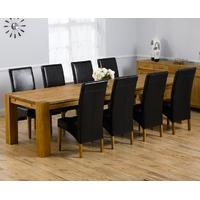 Mark Harris Madrid Solid Oak 300cm Dining Set with 8 Roma Brown Dining Chairs