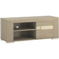 Madras Champagne Melamine TV Cabinet - 1 Door with Open Shelves