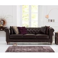 Mark Harris Montrose 3 Seater Brown Leather Sofa