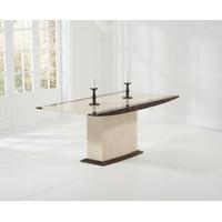 Mark Harris Alba Cream and Brown Constituted Marble Dining Table