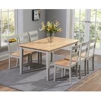 Mark Harris Chichester Oak and Grey 150cm Dining Set with 6 Dining Chairs
