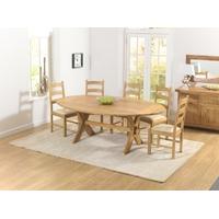 Mark Harris Avignon Solid Oak 165cm Extending Dining Set with 4 Valencia Cream Dining Chairs
