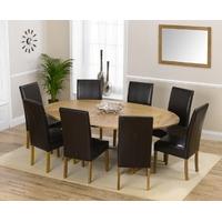 Mark Harris Cavanaugh Oak 165cm Extending Dining Set with 8 Rustique Brown Dining Chairs