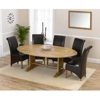 Mark Harris Cavanaugh Oak 165cm Extending Dining Set with 4 Barcelona Brown Dining Chairs