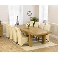 Mark Harris Laurent Solid Oak 230cm Extending Dining Set with 8 Barcelona Cream Dining Chairs