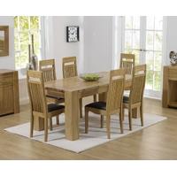 Mark Harris Tampa Solid Oak 150cm Dining Set with 6 Monte Carlo Brown Dining Chairs